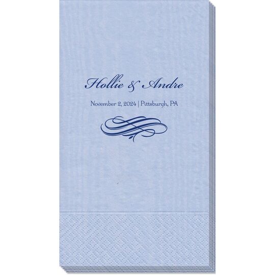 Scroll Moire Guest Towels